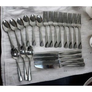 Oneida River Stainless Flatware 21 Piece Lot Matte & Shiny
